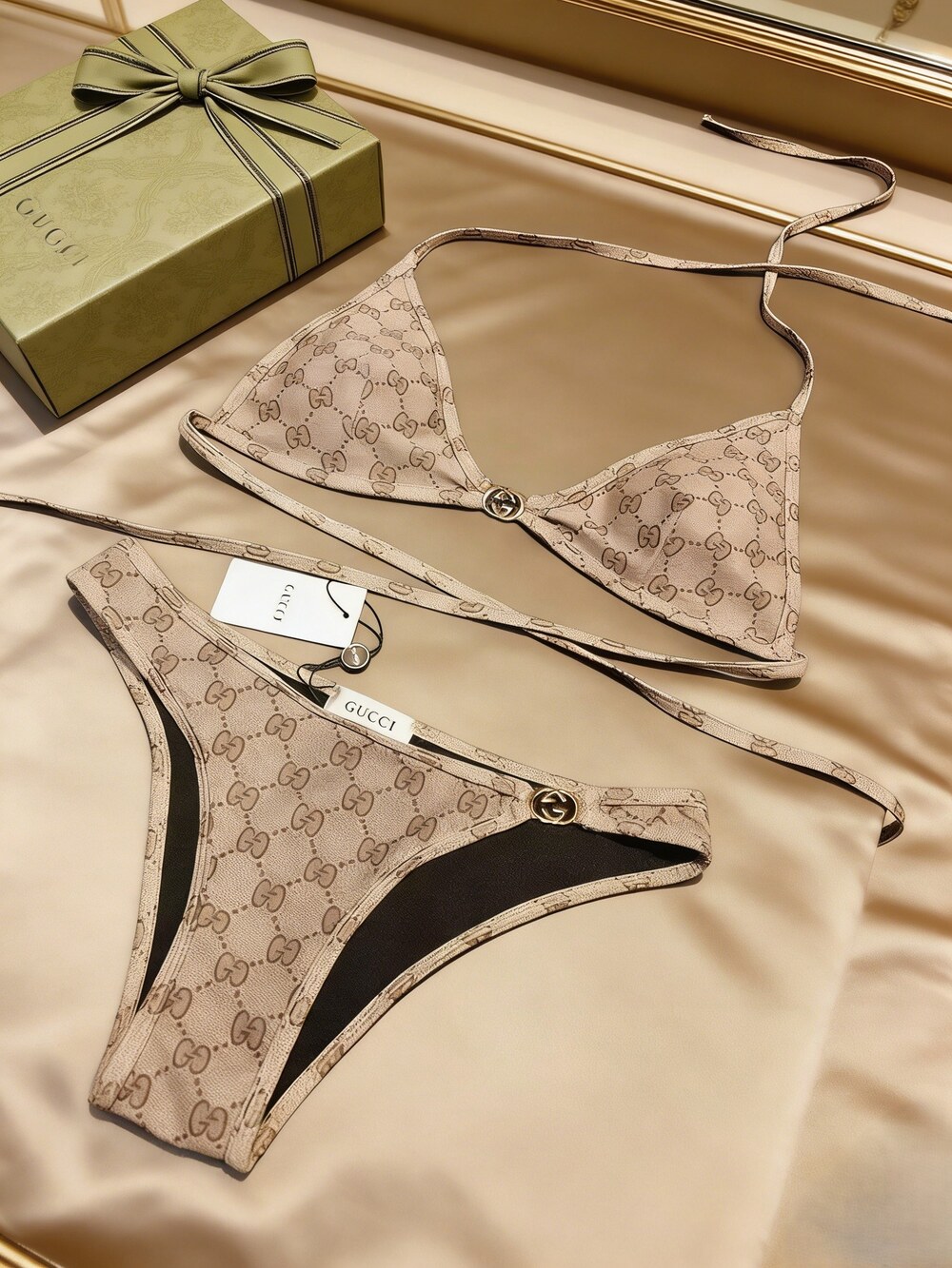 Gucci GG Monogram Triangle Bikini Set